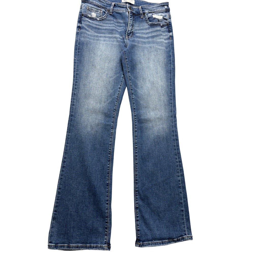BKE Payton Jeans Womens 30x33.5 Blue Medium Wash Mid Rise Bootcut Distressed